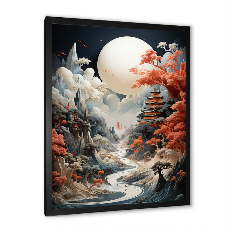 Fantaisie, autres cultures du monde, Cadre simple noir, H 32 po x l 24 po x P 1 po