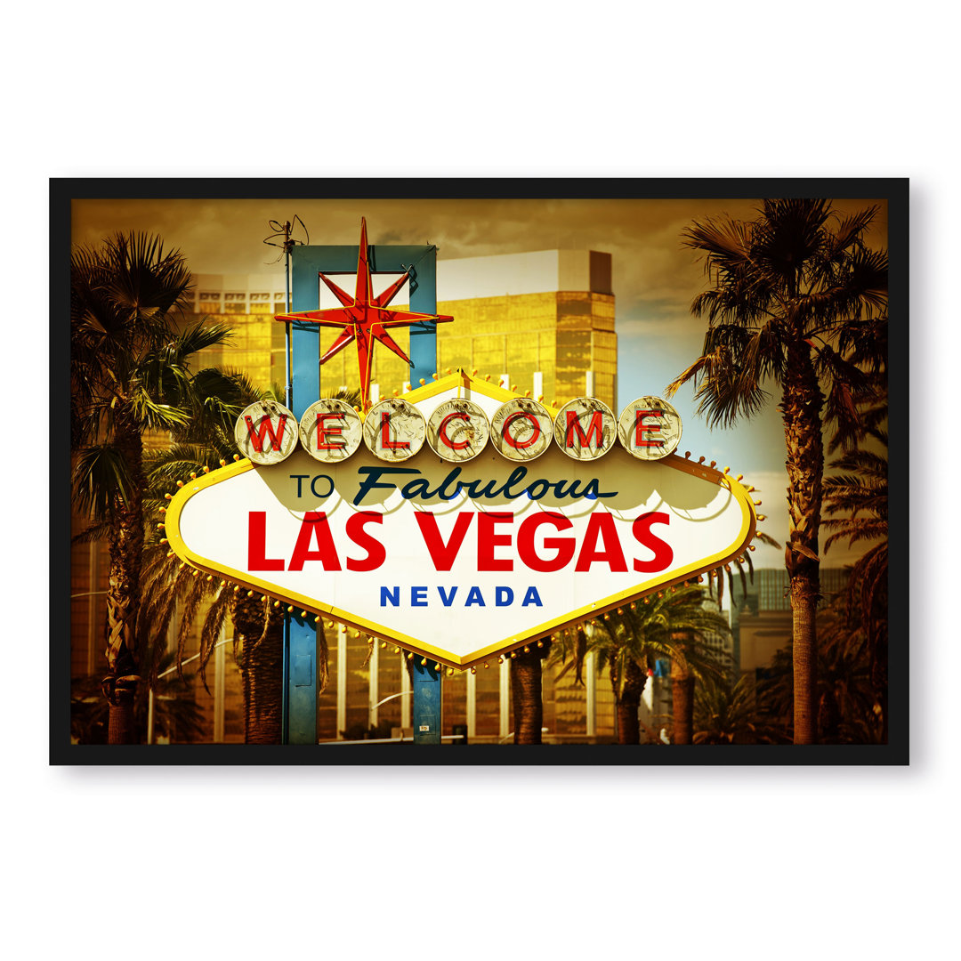 Gerahmtes Poster Las Vegas Ortseingangsschild