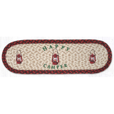  Tapis d'escalier ovale 27 po x 8,25 po ST-OP-417 Happy Camper