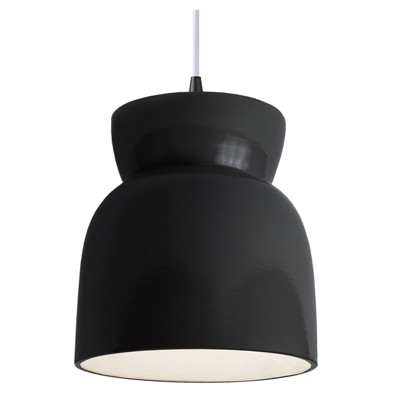 Luminaire suspendu sablier Breeona, Cerise, Noir mat