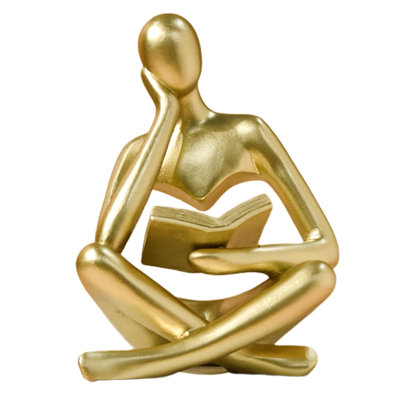 Bookshelf Decor Thinker Statue