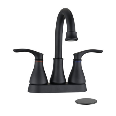 Centerset 2-handle Bathroom Faucet with Drain Assembly
