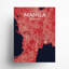 Manille, carte de la ville, impression-977120915-977120921