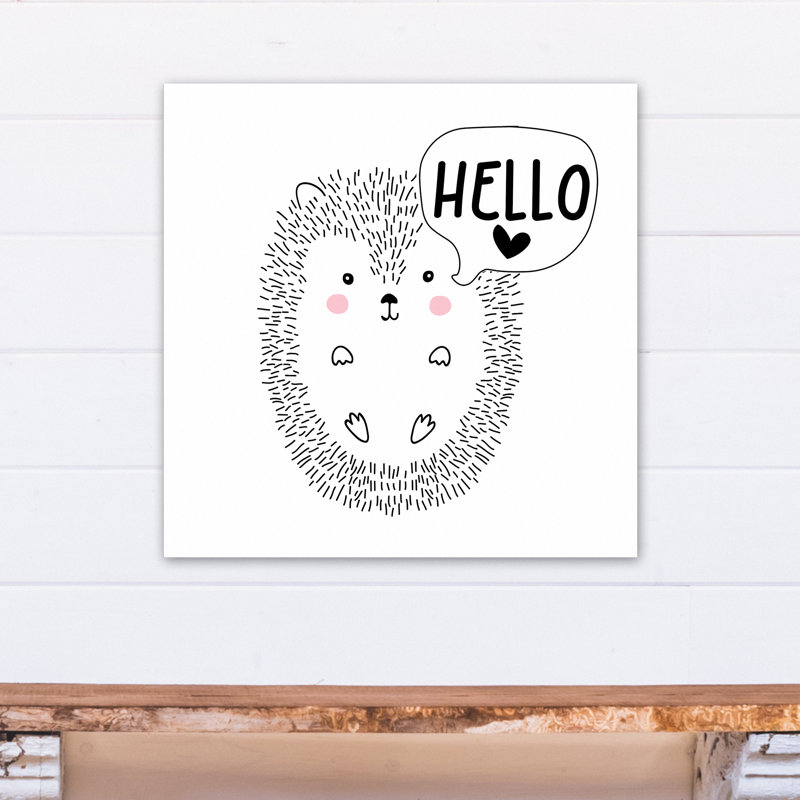 « hello hedgehog », art encadré Anley, H 24 po x l 24 po x P 1,25 po, Toile tendue