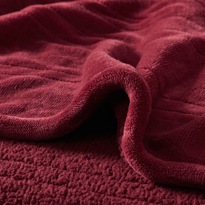 Twin Red Fleece Reversible Heated Blanket