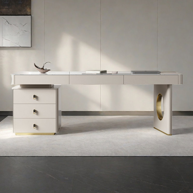 Embry, Blanc / Doré, H 29,53 po x l 70,87 po x P 27,56 po