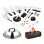 Ensemble d'accessoires de plaque chauffante 28 pièces avec spatules en acier inoxydable, presse en fonte et outils de nettoyage pour barbecue
