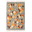 Tapis bleu / orange en laine noué à la main de conception unique 4 pi 10 po x 8 pi New Age Ipshita