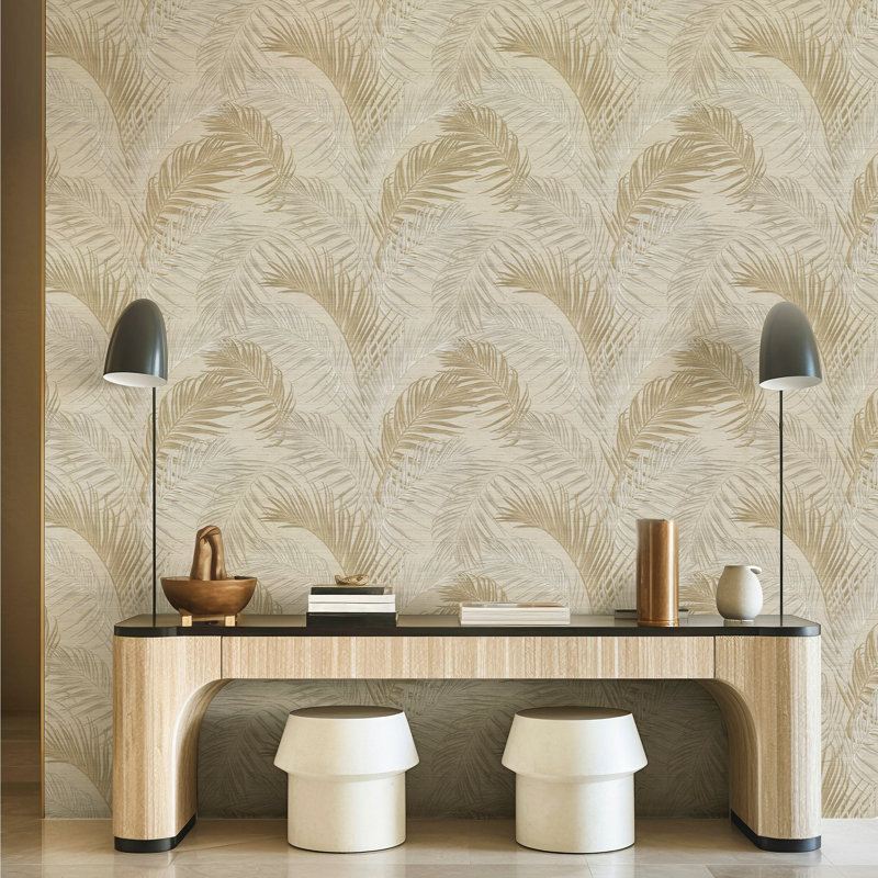 Palma 10.05m x 53cm Matte Wallpaper Roll, Beige