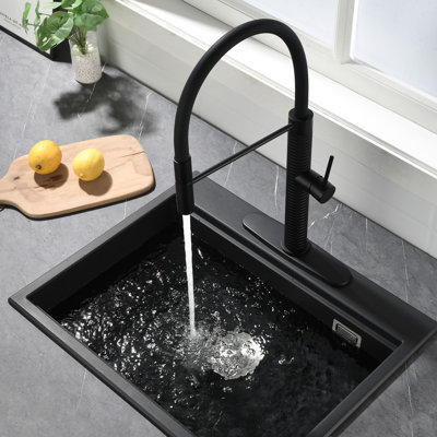 The Movable Luxury Fluted Sleek Magnetic Kitchen Faucet With Fixing Component(Included Decorative Deck Plate)
