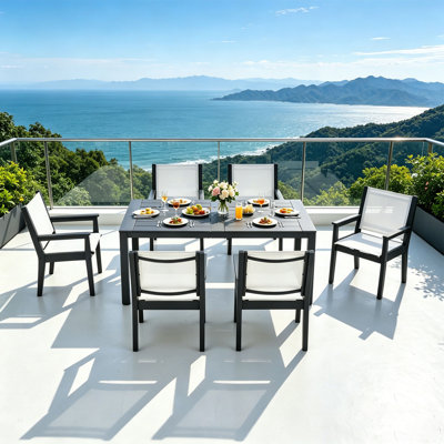 Ensemble repas d'extérieur pour 6 personnes Sharelle - ensemble de 7 pièces