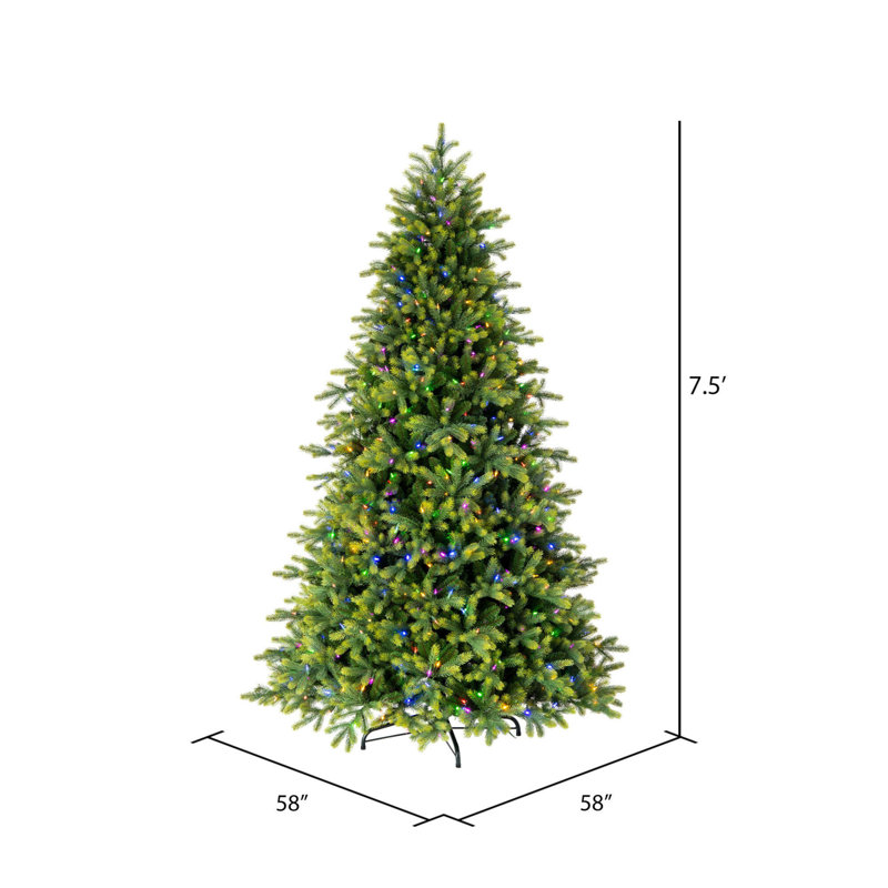 7.5' H Lighted Artificial Fir Christmas Tree