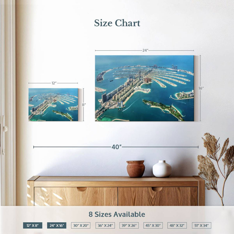 Nicci Palm Jumeirah d'en haut, H 16 po x l 24 po