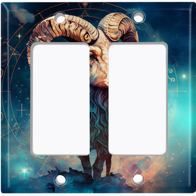 Couvercle de plaque d'interrupteur en métal; Fauteuil à bascule GFI - Zodiac Aries Ram