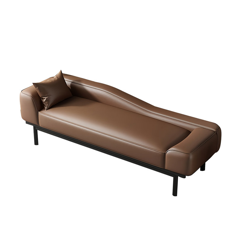 Leather Match Upholstered Bench, 21.65" H x 78.74" W x 21.65" D, Coffee