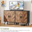 Storage Sideboard Cabinet With 2 Shelves & Doors, Accent Storage For Entryway, Black