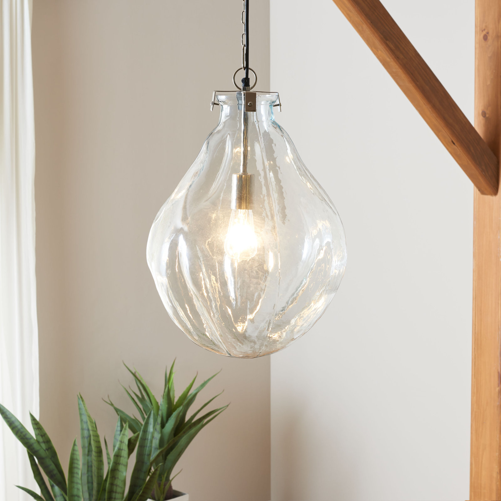 Vesta Single Light Glass Dimmable Pendant