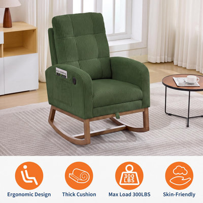 Fauteuil inclinable, berçant et inclinable avec haut dossier et repose-pieds Nursery