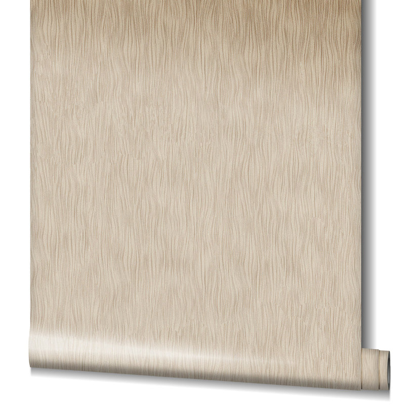 Minoris Textured River Effect Wallpaper Roll, Beige