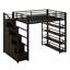 Modern Loft Bed Including Display Shelves, Storage Cabinets