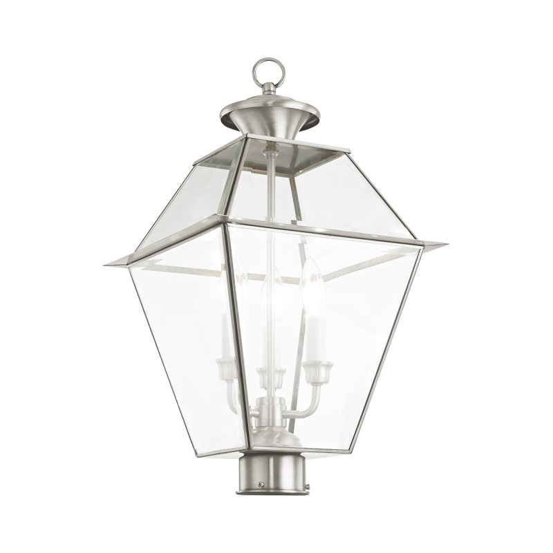 Tête de lanterne câblée à 1 lumière de 22 po Boto, Nickel brossé