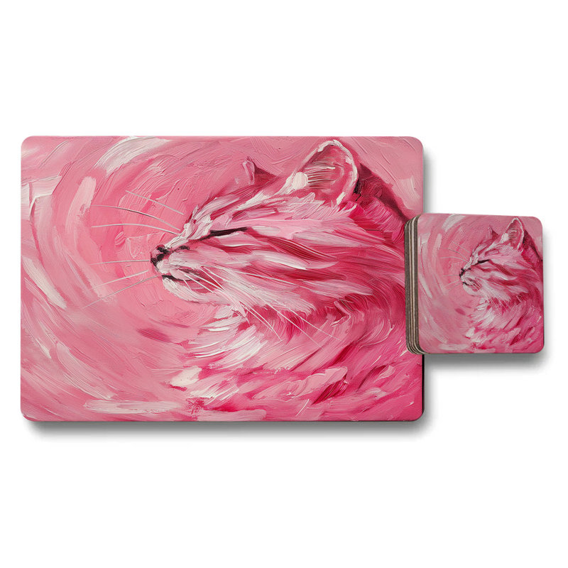 Designer Artwork Placemat And Coaster Set New York City Style With Wood Base Limited Edition