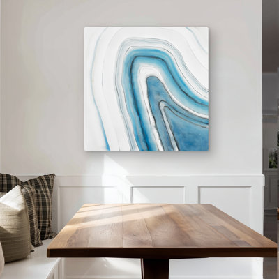Round Geode - Blue Contemporary Metal Print for Home Decor