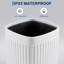 Poubelle de salle de bain en métal Smal, 1,8 G / 7 L, corbeille, blanc | Fabrication en métal, base antidérapante, imperméable, robuste et résistante aux chutes, toit ouvert, pour chambre à coucher, salon, bureau, salle de bain-131265888