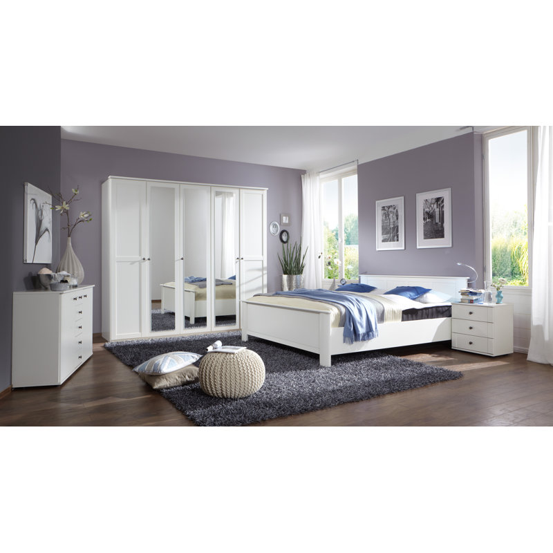 Pimm 6 Door Manufactured Wood Wardrobe, 210" H x 225" W x 58" D, White