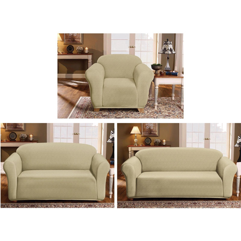 Housse pour canapé à coussins carrés / rectangulaires Milan, Mélange de polyester sable