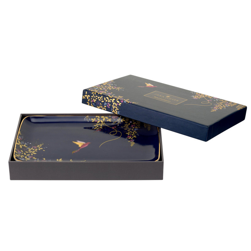 Sara Miller Chelsea Portmeirion Sm Chelsea Collection Trinket Tray 7.4" Navy
