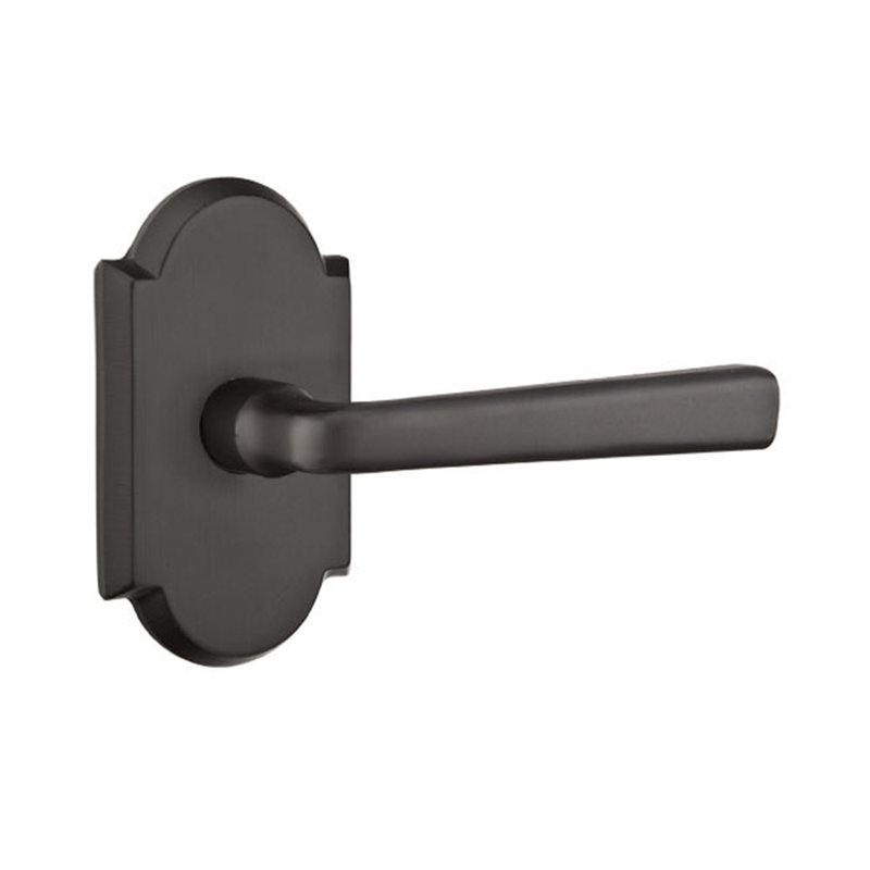 Faux levier de porte double avec rosette Cimarron, Dos plat, Droite
