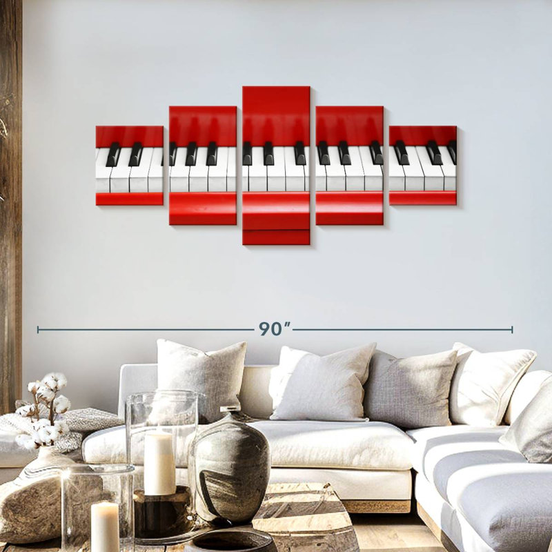 Red Piano, 30" H x 68" W