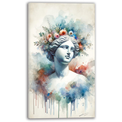 «Serene Muse Floral Watercolor» sur toile