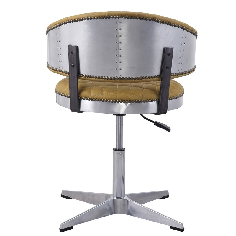 Tabouret rembourré en cuir Turmeric