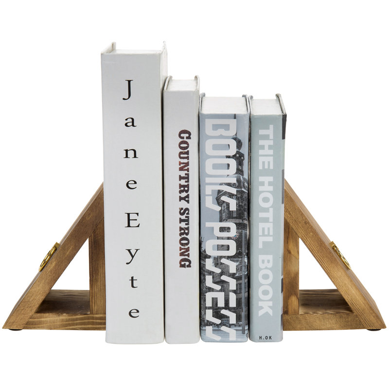 Triangular Decorative Solid Wood Bookends