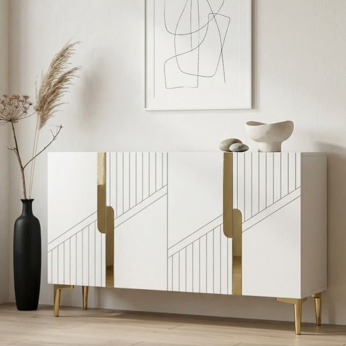 Console, Blanc / Doré