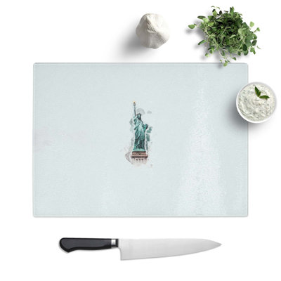 Tempered Glass Statue of Liberty in New York City Chopping Board