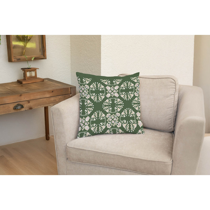 Coussin décoratif Rumi, Carré 16 po, Vert