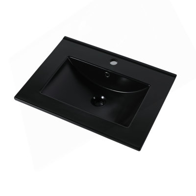 Lavabo de meuble-lavabo 24 po., Lavabo de salle de bain contemporain