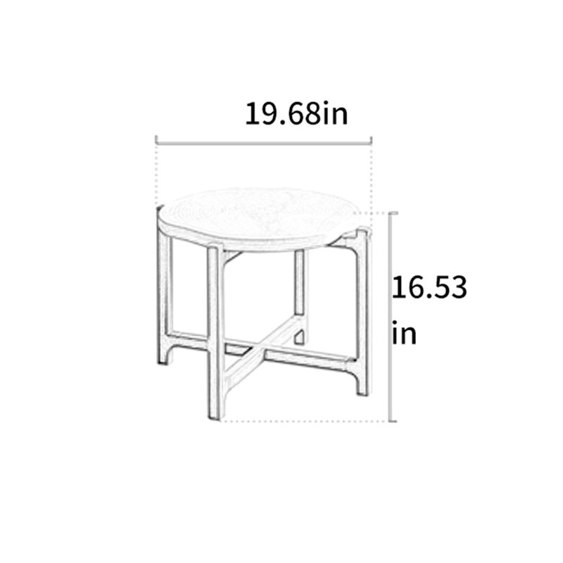 Table basse irrégulière en bois massif, Blanc / Blanc, Brun