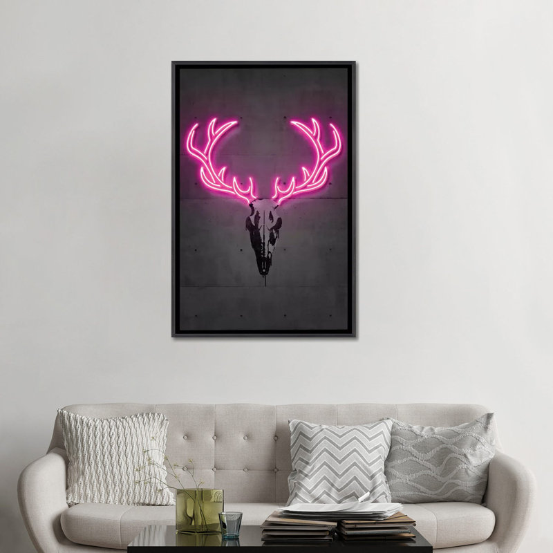 « Deer Skull » par octave Mielu-impression d’art graphique, Pas de tapis, H 48 po x l 32 po x P 1,5 po