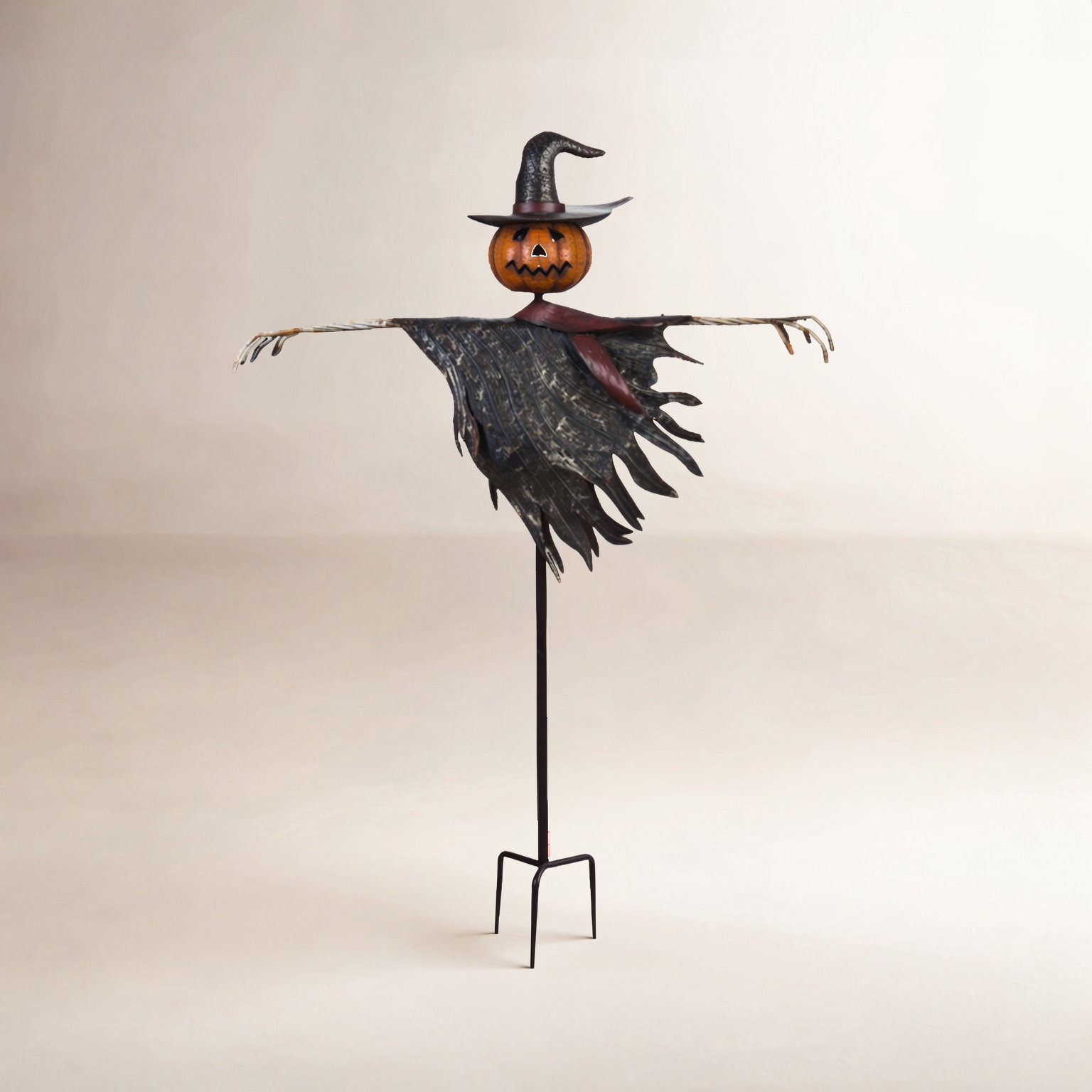Jack-O'-Lantern Scarecrow Garden Stake