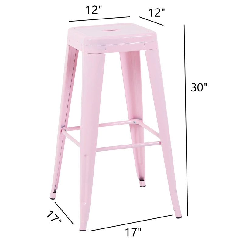 Tabourets de bar en métal de 30 pouces à hauteur de comptoir sans dossier de 4 pour l'îlot de cuisine - métal imperméable, assemblage facile et structure stable