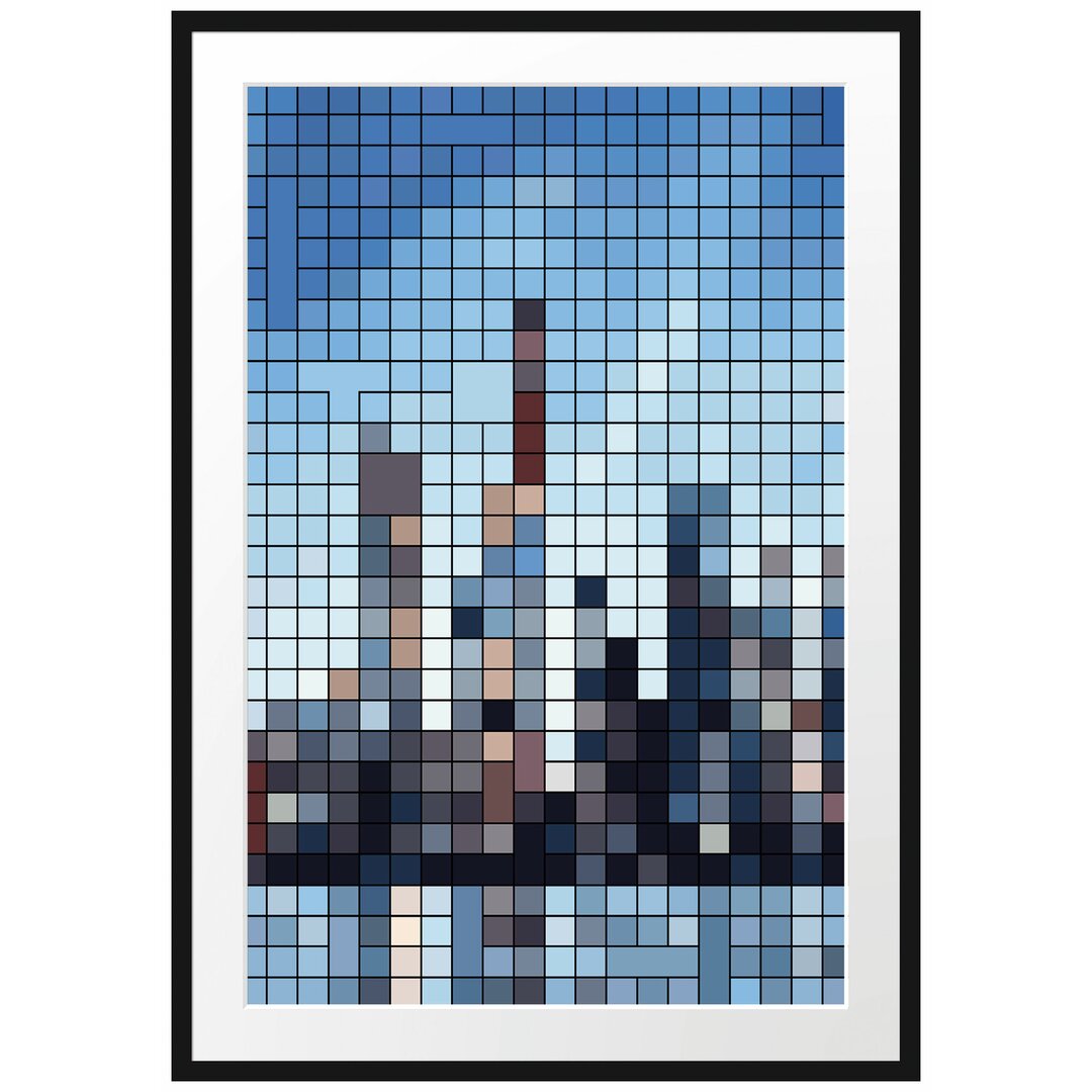 Gerahmtes Poster New York Pixel Skyline