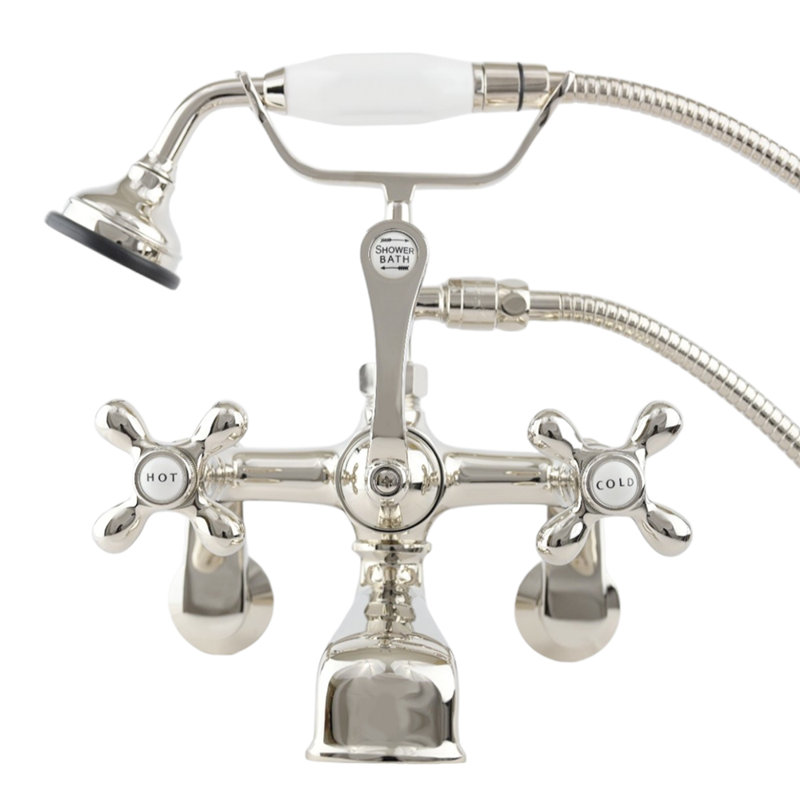 Thames Tub Mount British Telephone Faucet Set by Strom Living, Polished Nickel