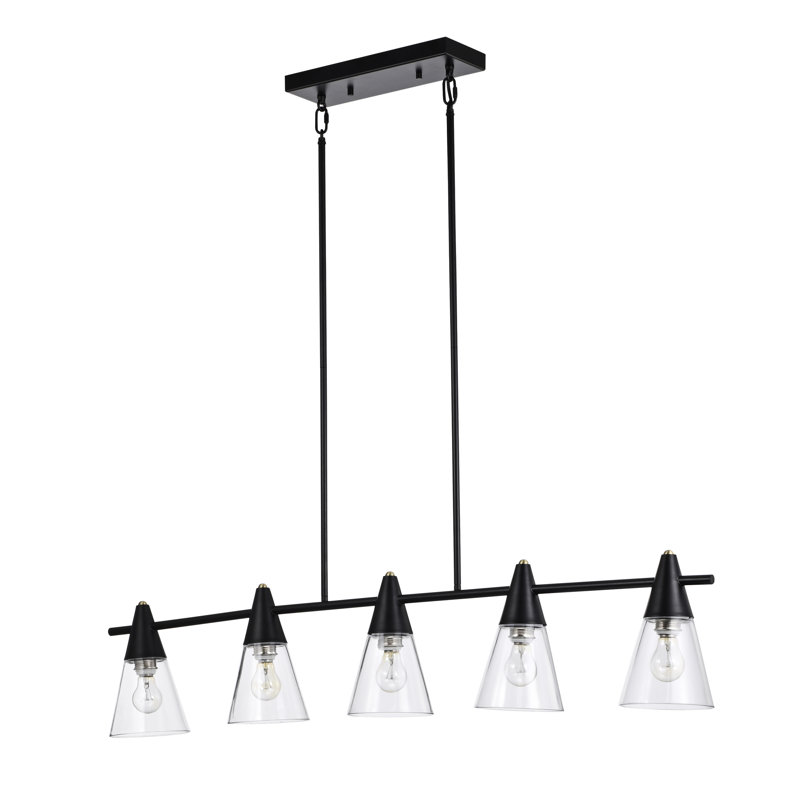 Luminaire suspendu linéaire unique et remarquable à 5 lumières Ryebrook