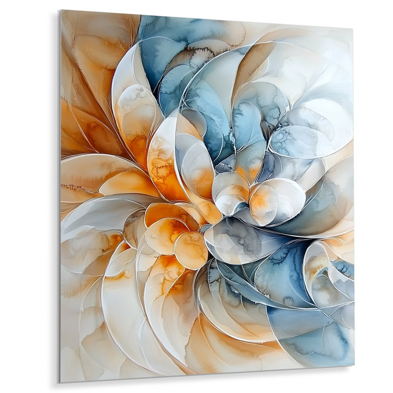 Jacely - art moderne en métal, spirales abstraites, impression sur métal, H 20 po x l 12 po x P 0,84 po