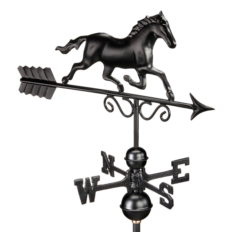 Girouette galopante cheval - cuivre noir mat