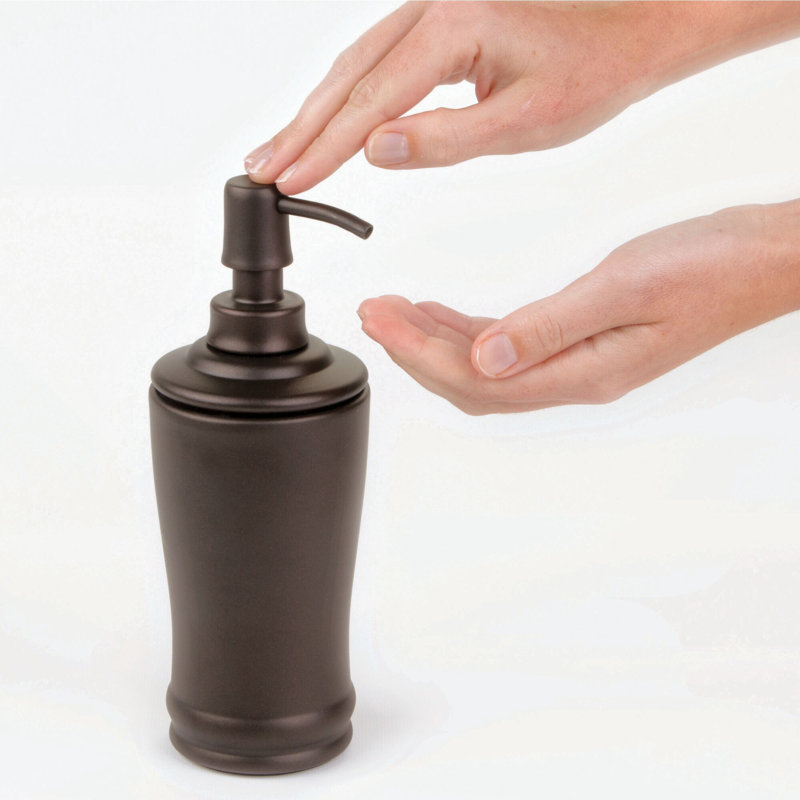 Bronze 8-Inch Tall Metal Liquid Soap Dispenser Pump